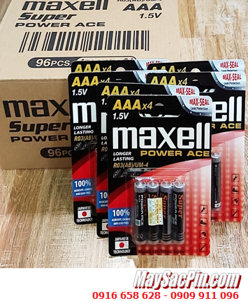 COMBO 01hộp=96viên Pin đũa AAA 1.5v MAXELL R03(AB)SUM-4/4P Power ACE _Giá chỉ 285.000/Hộp 96viên